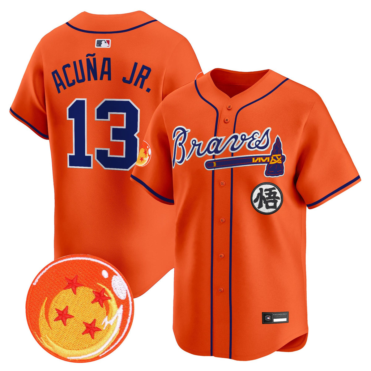 Men's Atlanta Braves x Dragon Ball Vapor Premier Limited Jersey - All Stitched
