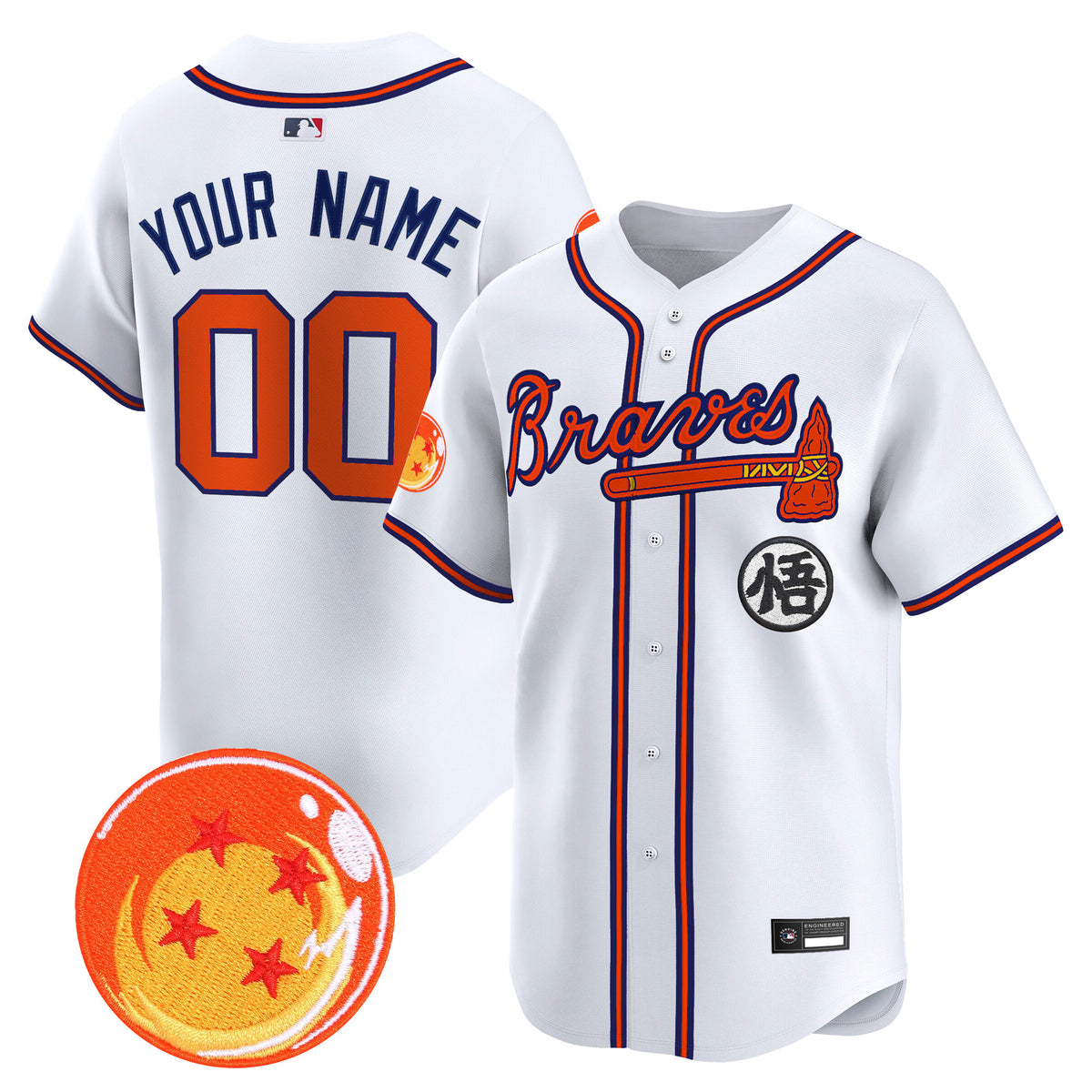 Atlanta Braves x Dragon Ball Vapor Premier Limited Custom Jersey - All Stitched