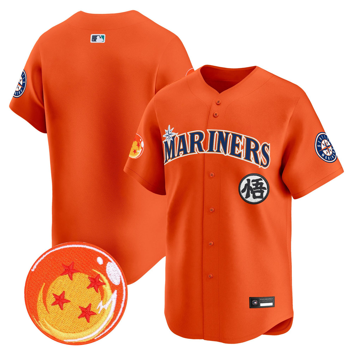 Men's Seattle Mariners x Dragon Ball Vapor Premier Limited Jersey - All Stitched