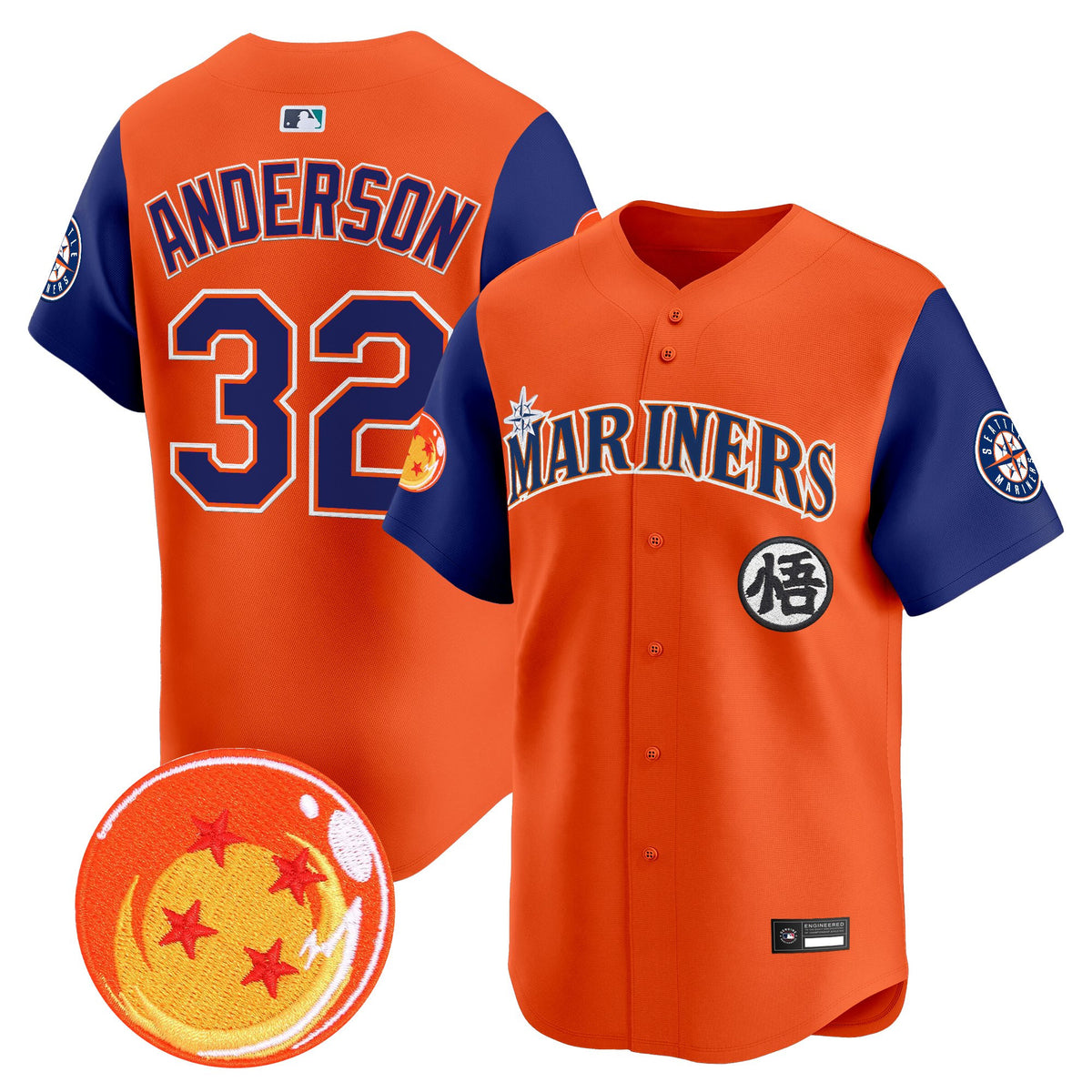 Men's Seattle Mariners x Dragon Ball Vapor Premier Limited Jersey - All Stitched