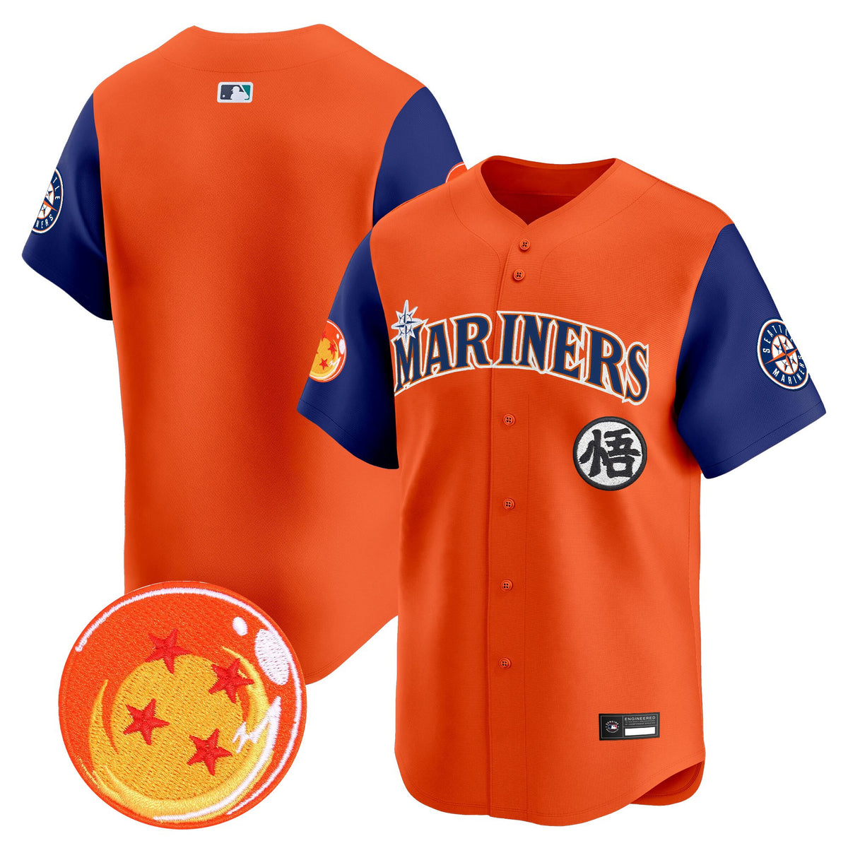 Men's Seattle Mariners x Dragon Ball Vapor Premier Limited Jersey - All Stitched