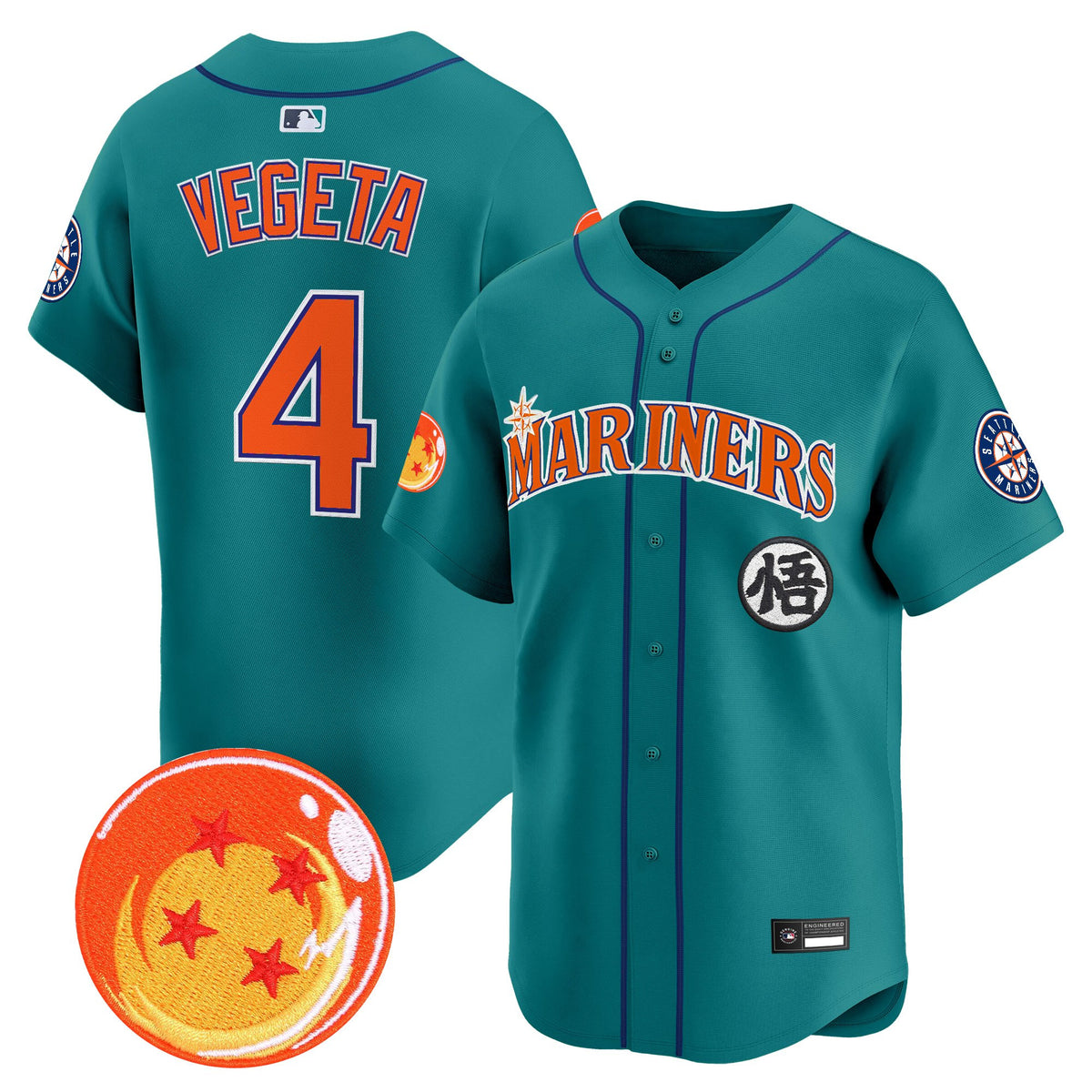 Men's Seattle Mariners x Dragon Ball Vapor Premier Limited Jersey - All Stitched