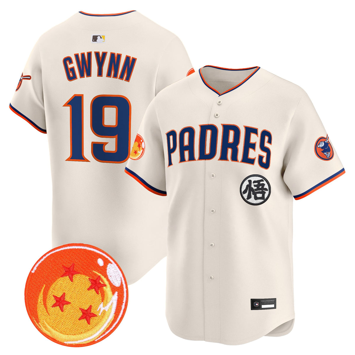 Men's Padres x Dragon Ball Vapor Premier Limited Jersey - All Stitched
