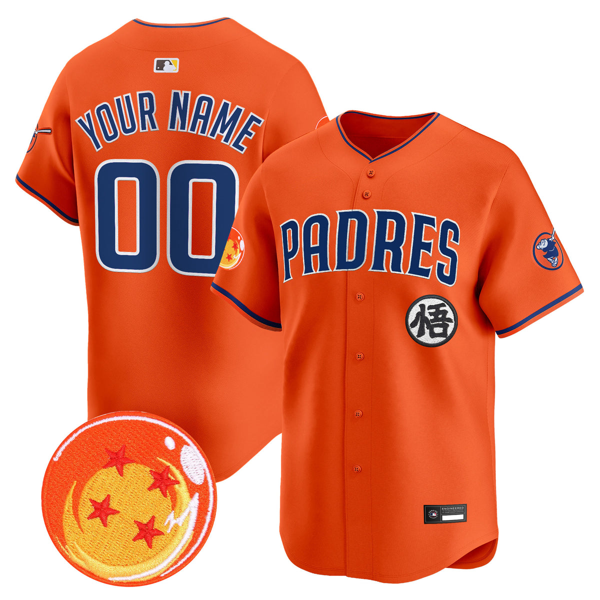 Padres x Dragon Ball Vapor Premier Limited Custom Jersey - All Stitched
