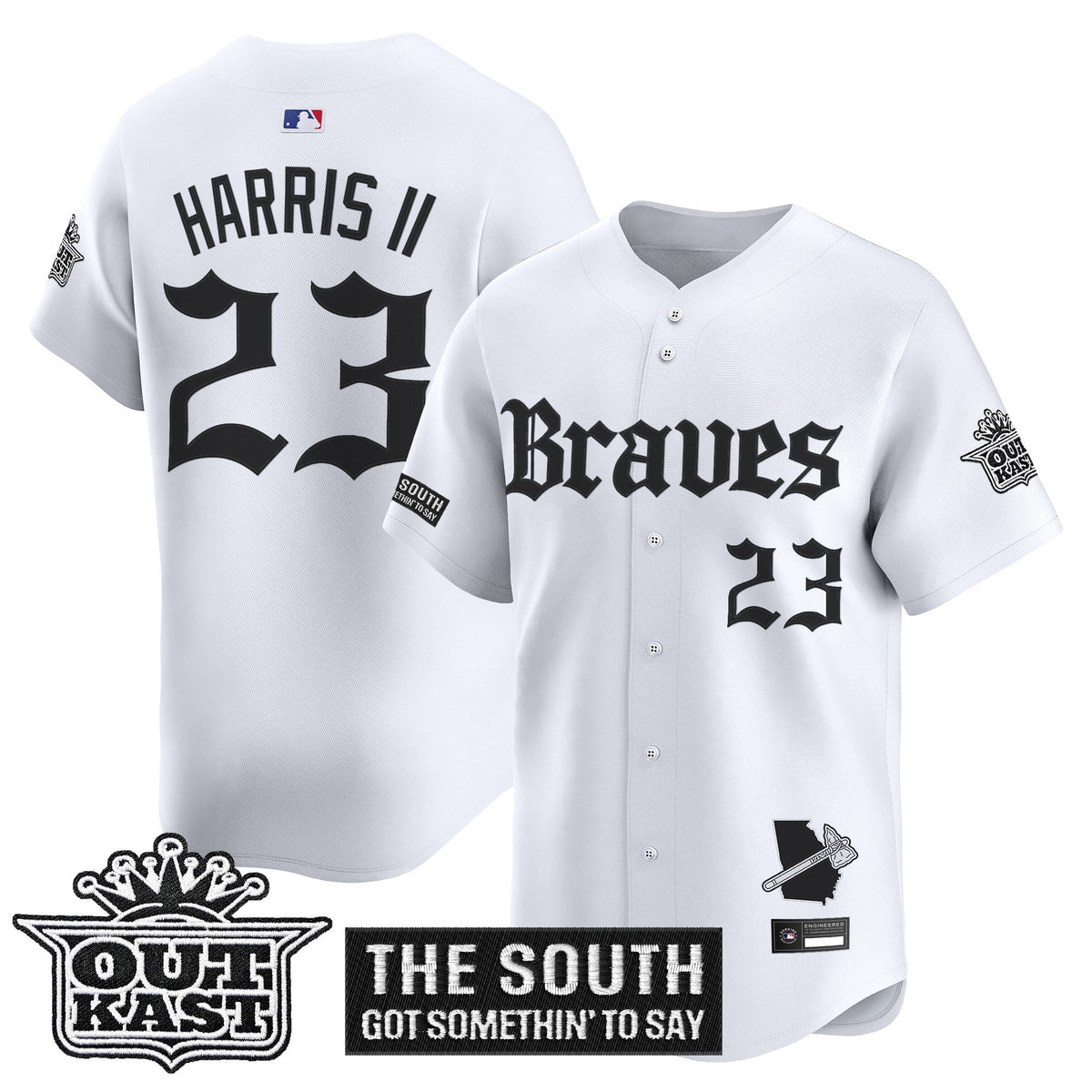Men's Atlanta Braves 'Gothic South x Outkast Edition' Vapor Premier Limited Jersey V2- All Stitched