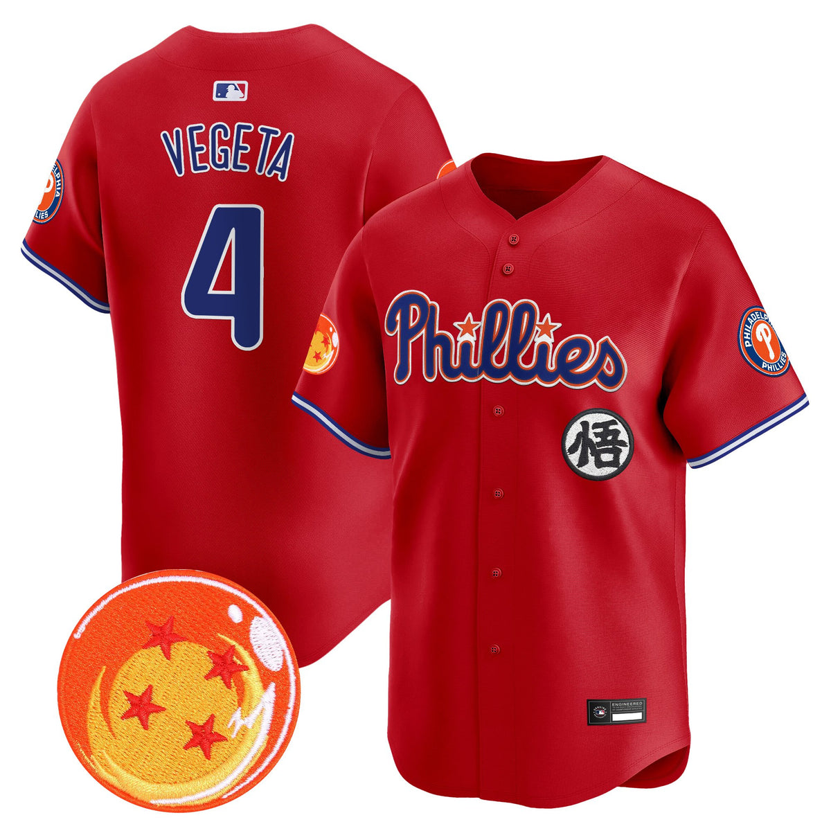 Men's Philadelphia Phillies x Dragon Ball Vapor Premier Limited Jersey - All Stitched