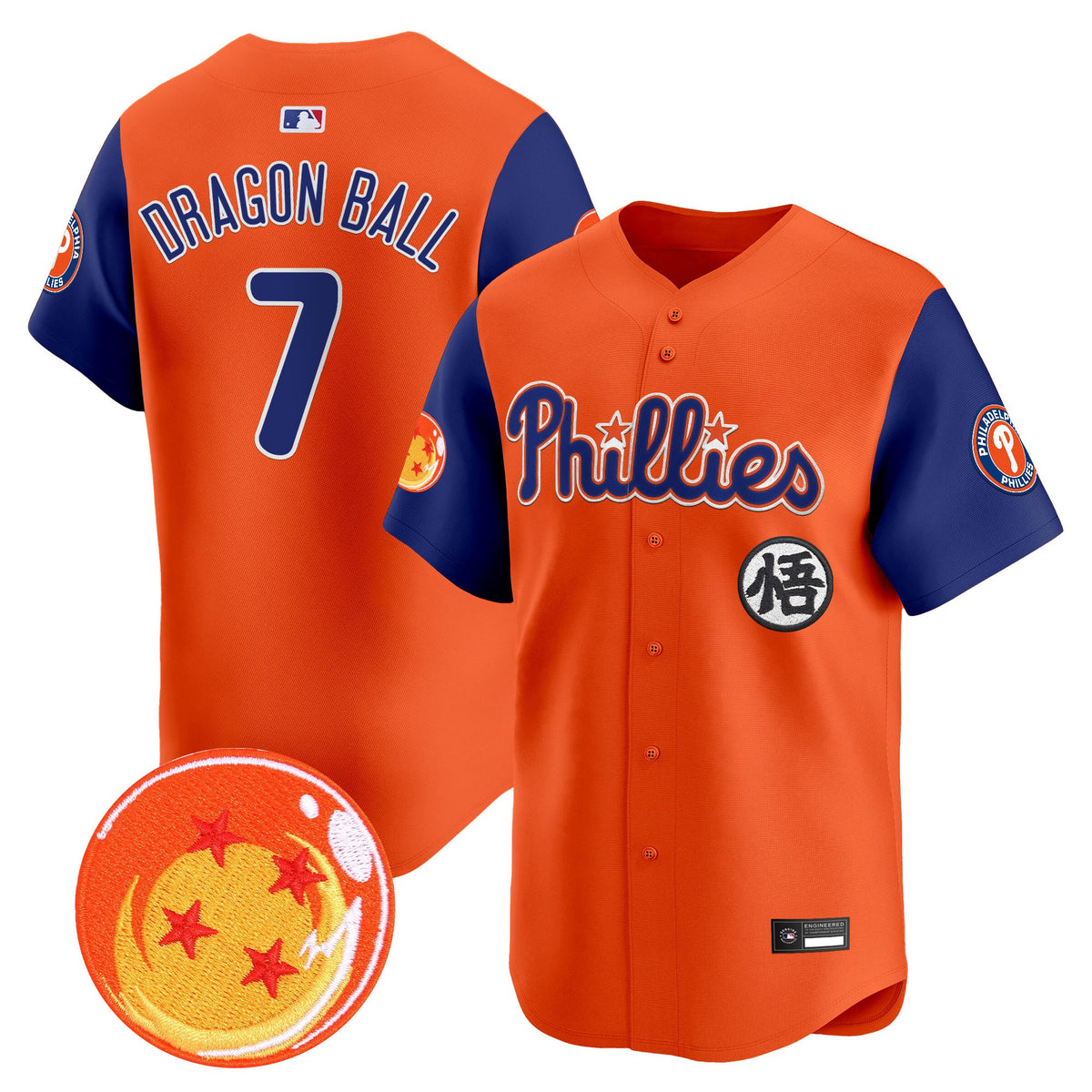 Men's Philadelphia Phillies x Dragon Ball Vapor Premier Limited Jersey - All Stitched