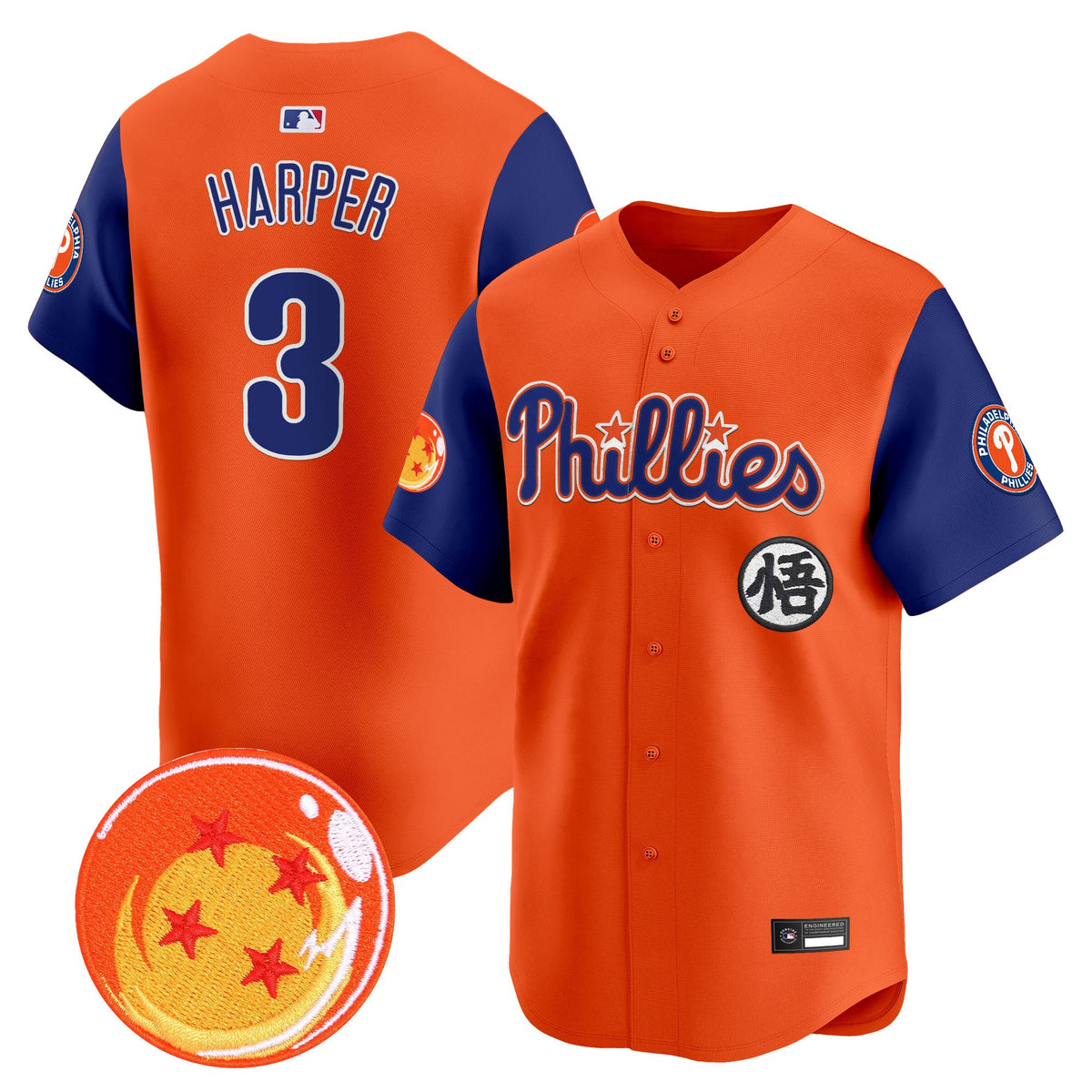 Men's Philadelphia Phillies x Dragon Ball Vapor Premier Limited Jersey - All Stitched