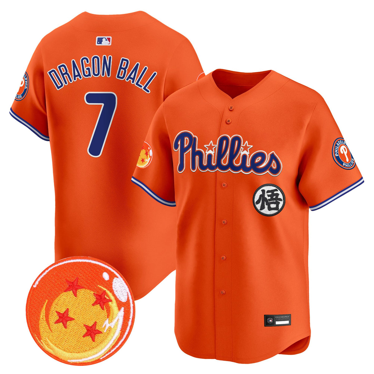 Men's Philadelphia Phillies x Dragon Ball Vapor Premier Limited Jersey - All Stitched