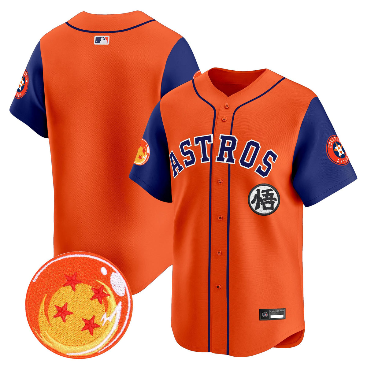 Men's Houston Astros x Dragon Ball Vapor Premier Limited Jersey - All Stitched