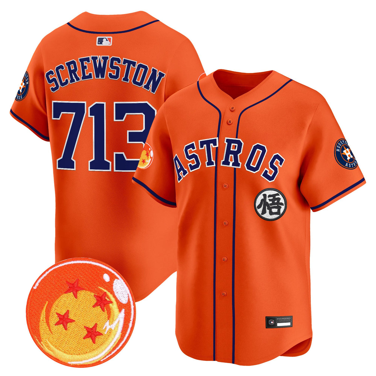 Men's Houston Astros x Dragon Ball Vapor Premier Limited Jersey - All Stitched