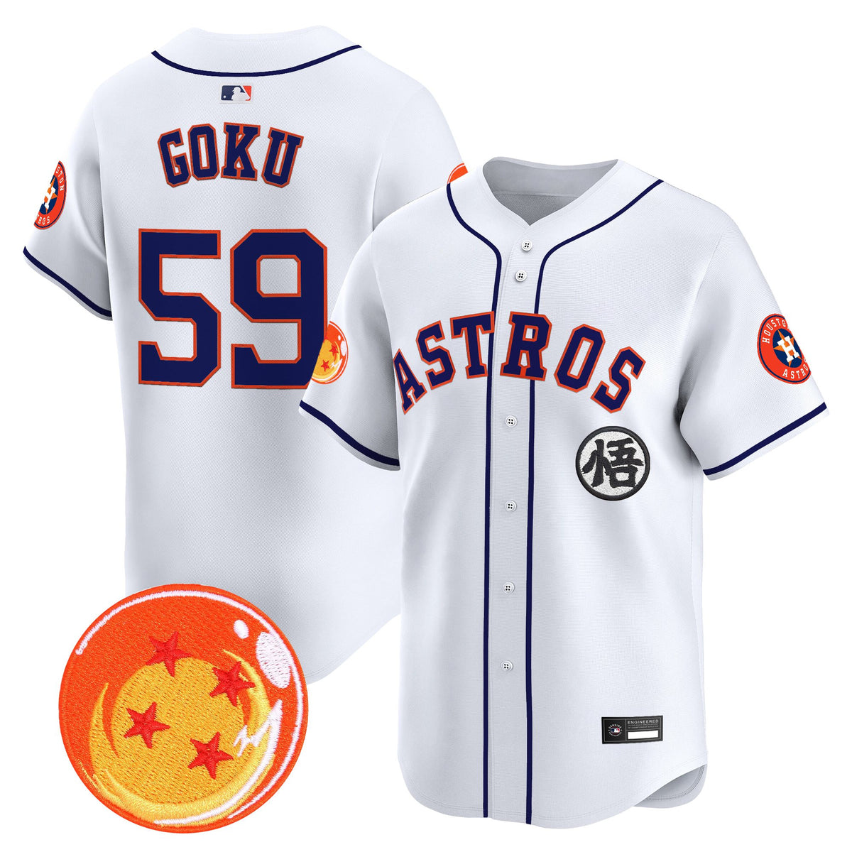 Men's Houston Astros x Dragon Ball Vapor Premier Limited Jersey - All Stitched