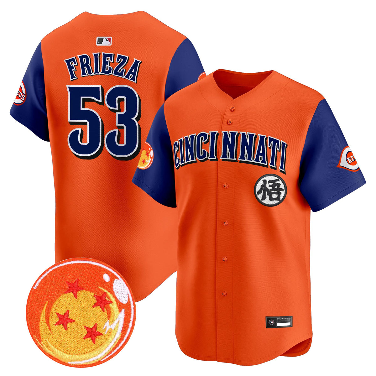 Men's Cincinnati Reds x Dragon Ball Vapor Premier Limited Jersey - All Stitched