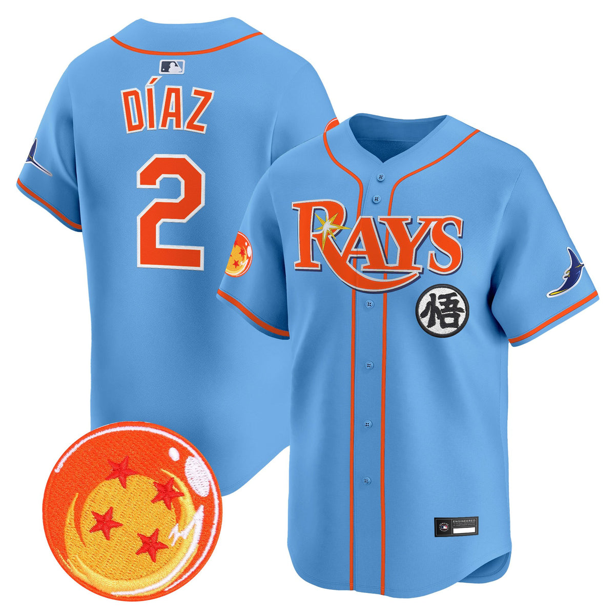 Men's Tampa Bay Rays x Dragon Ball Vapor Premier Limited Jersey - All Stitched