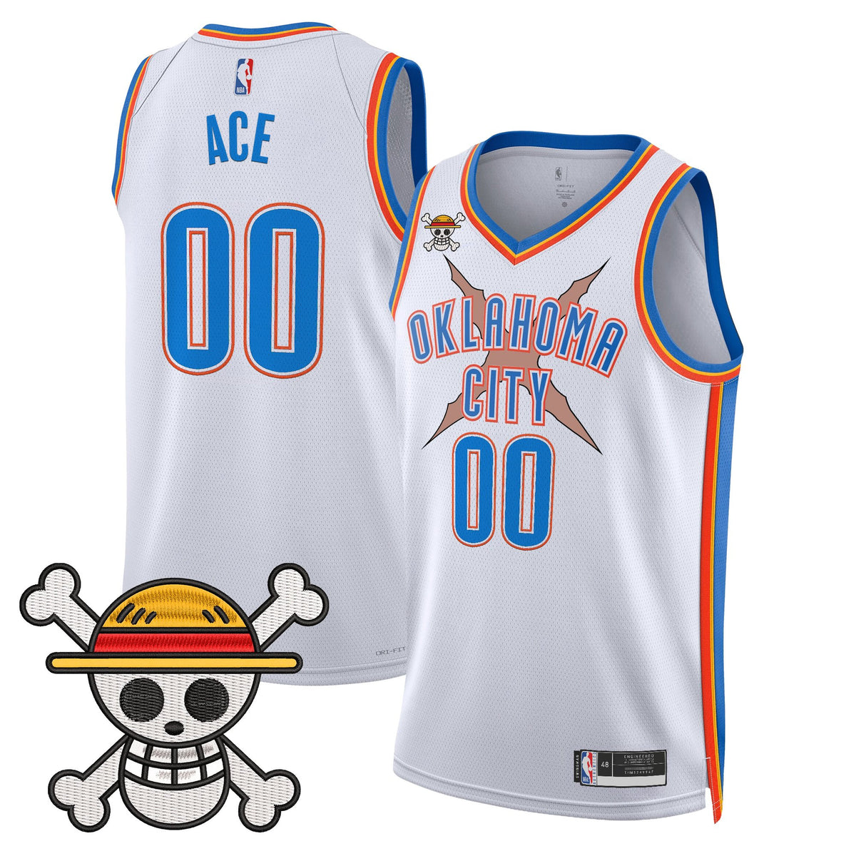Men's Oklahoma City Thunder x One Piece Swingman Jersey- Stitched