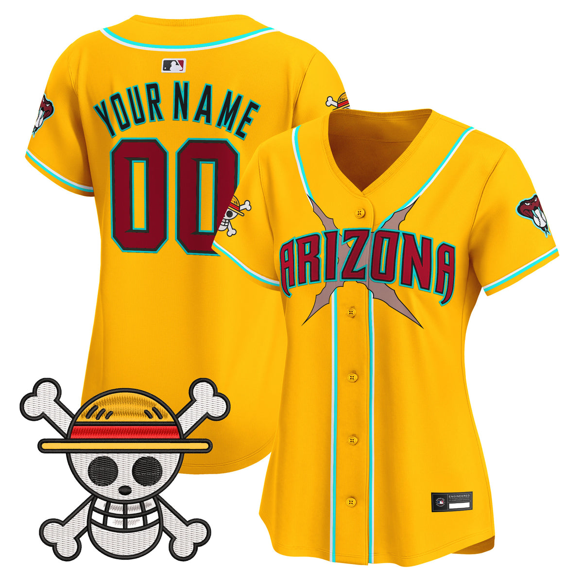 Diamondbacks x One Piece Vapor Premier Limited Custom Jersey - Stitched