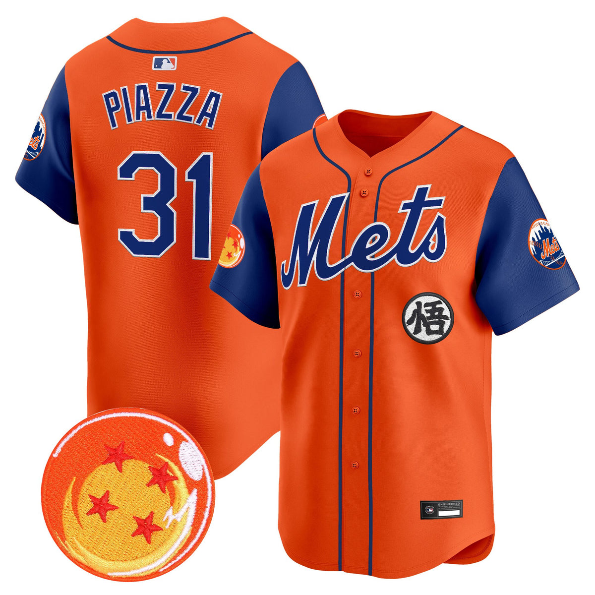 Men's New York Mets x Dragon Ball Vapor Premier Limited Jersey - All Stitched