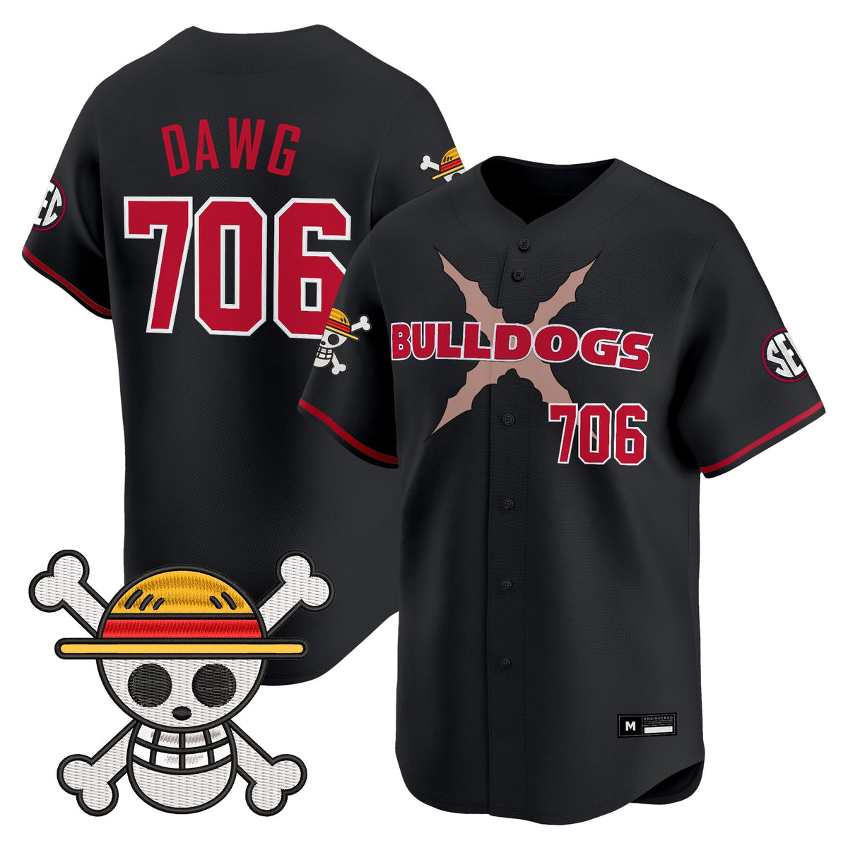 Men's Georgia Bulldogs Baseball x One Piece Vapor Premier Limited Jersey - Stitched