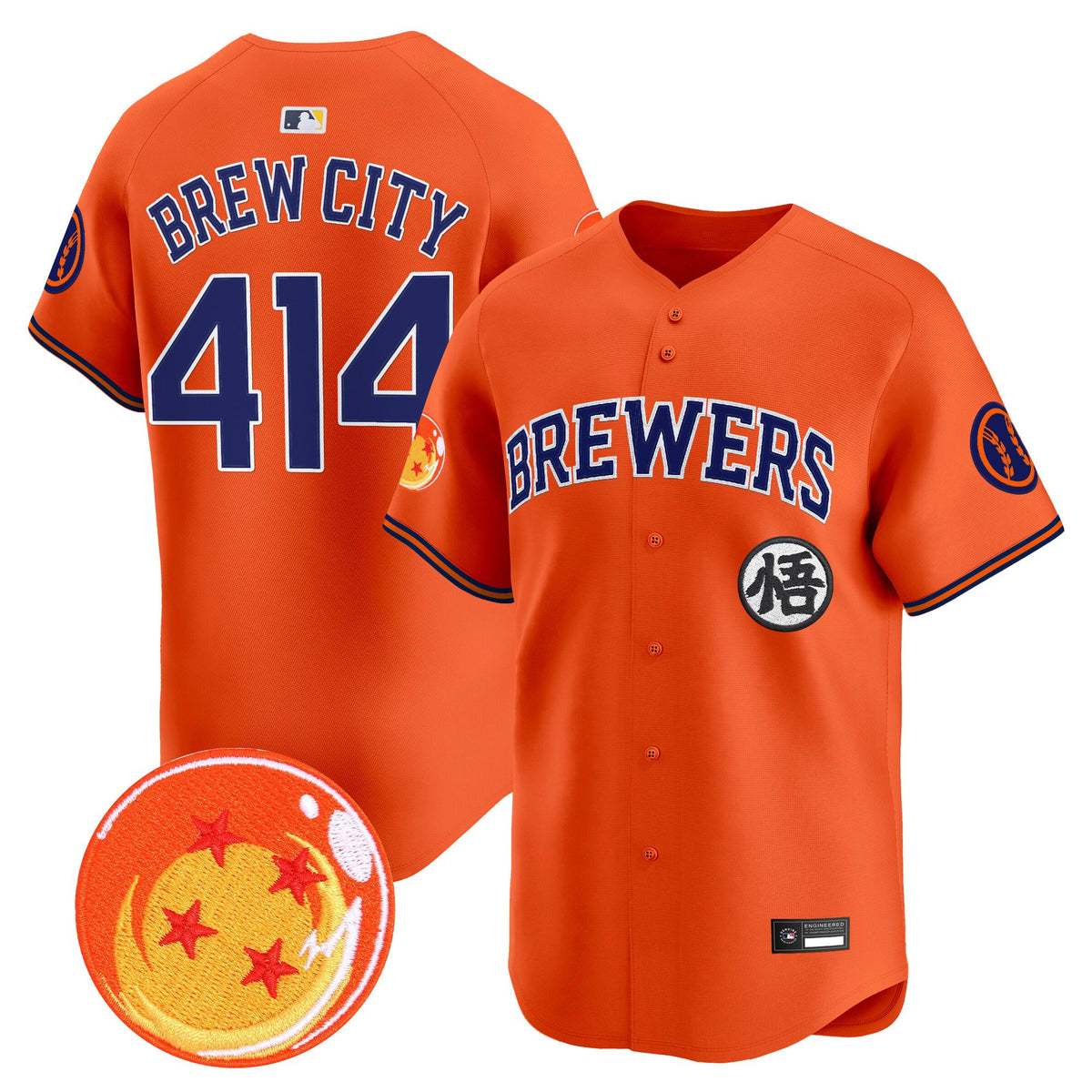 Men's Milwaukee Brewers x Dragon Ball Vapor Premier Limited Jersey - All Stitched