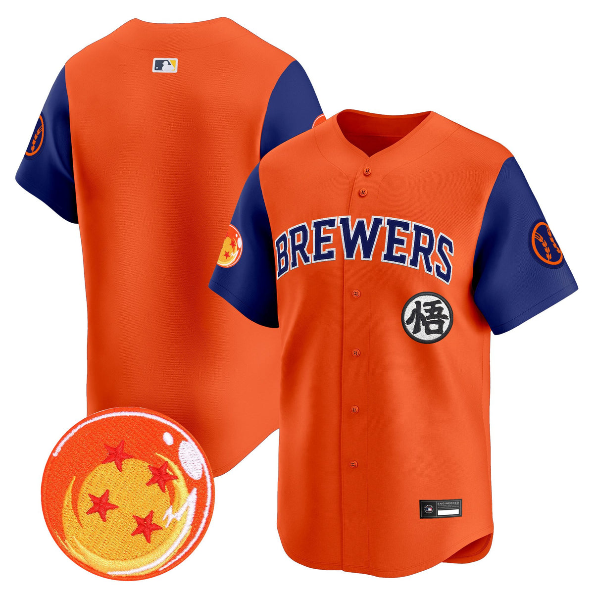 Men's Milwaukee Brewers x Dragon Ball Vapor Premier Limited Jersey - All Stitched