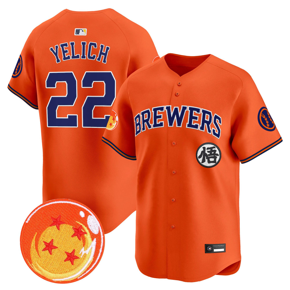 Men's Milwaukee Brewers x Dragon Ball Vapor Premier Limited Jersey - All Stitched