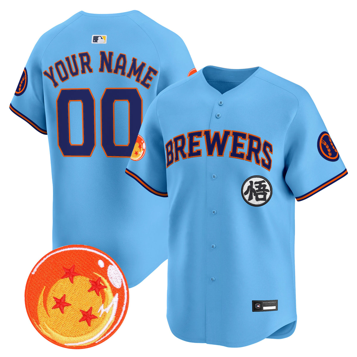 Milwaukee Brewers x Dragon Ball Vapor Premier Limited Custom Jersey - All Stitched
