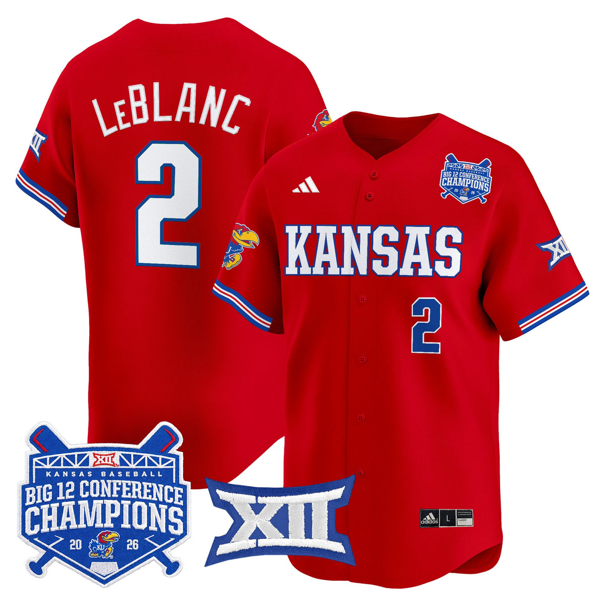 Men's Kansas Jayhawks Baseball Big 12 Conference Champions 2026 Vapor Premier Limited Jersey - All Stitched