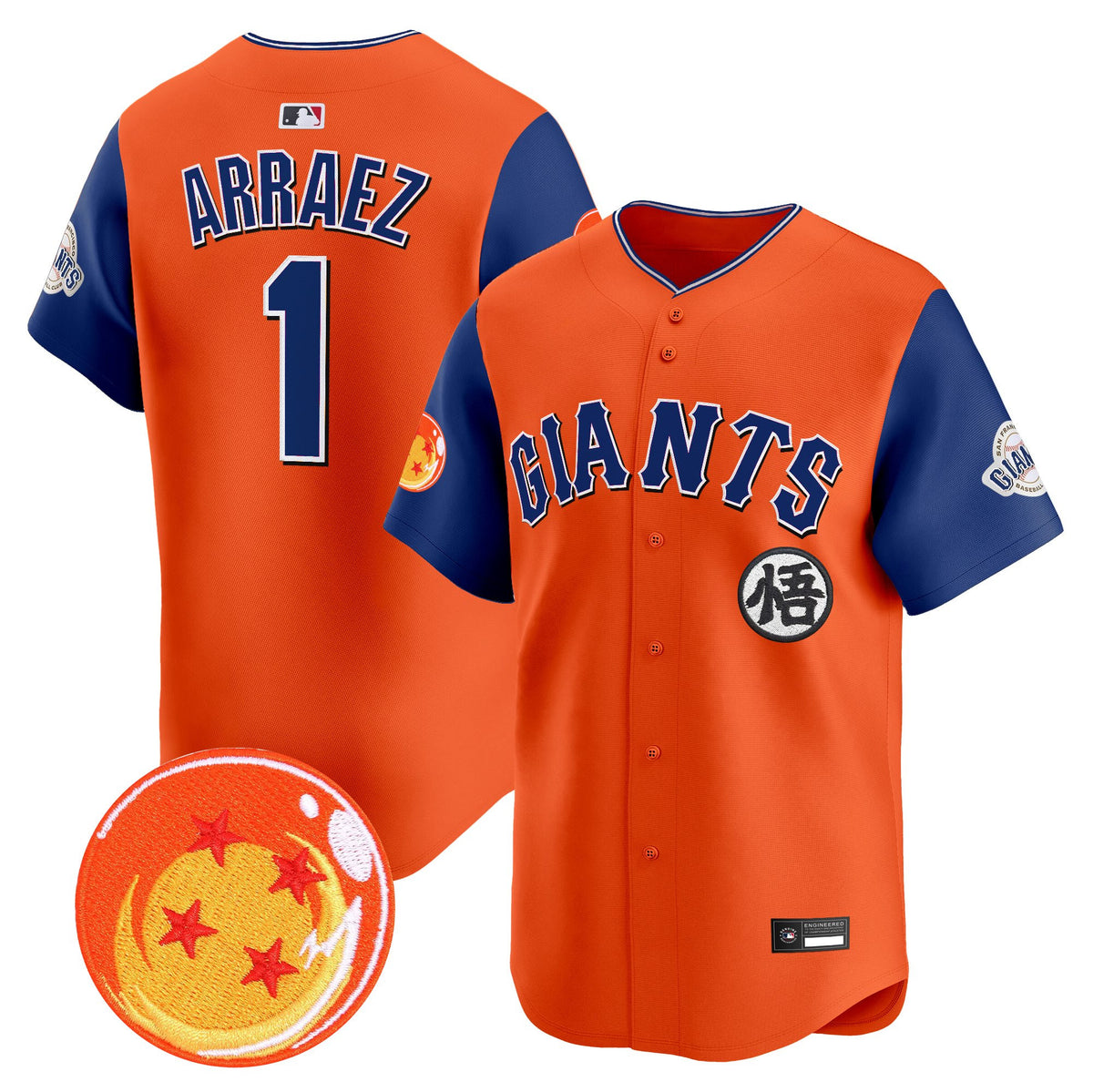 Men's San Francisco Giants x Dragon Ball Vapor Premier Limited Jersey - All Stitched