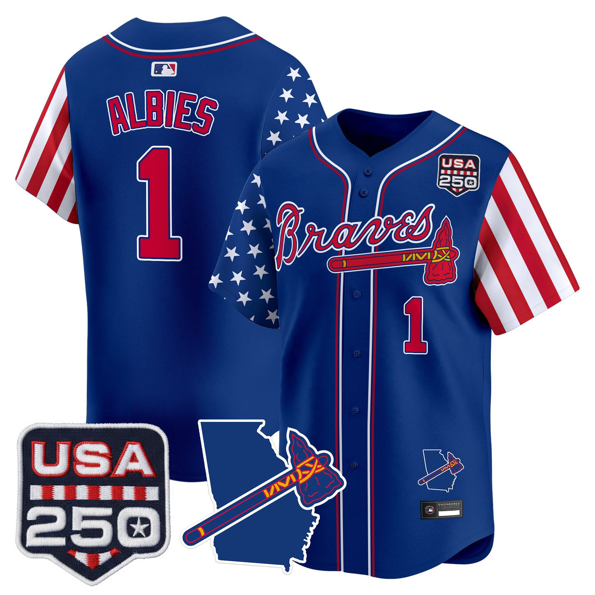 Men's Atlanta Braves "America 250 Edition" Vapor Premier Limited Jersey - All Stitched