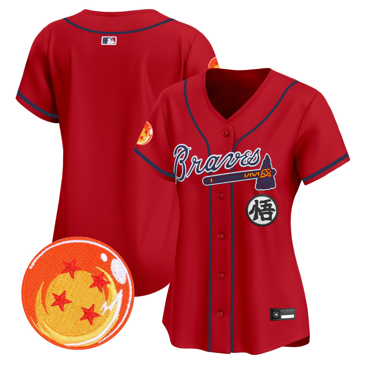 Women's Atlanta Braves x Dragon Ball Vapor Premier Limited Jersey - All Stitched