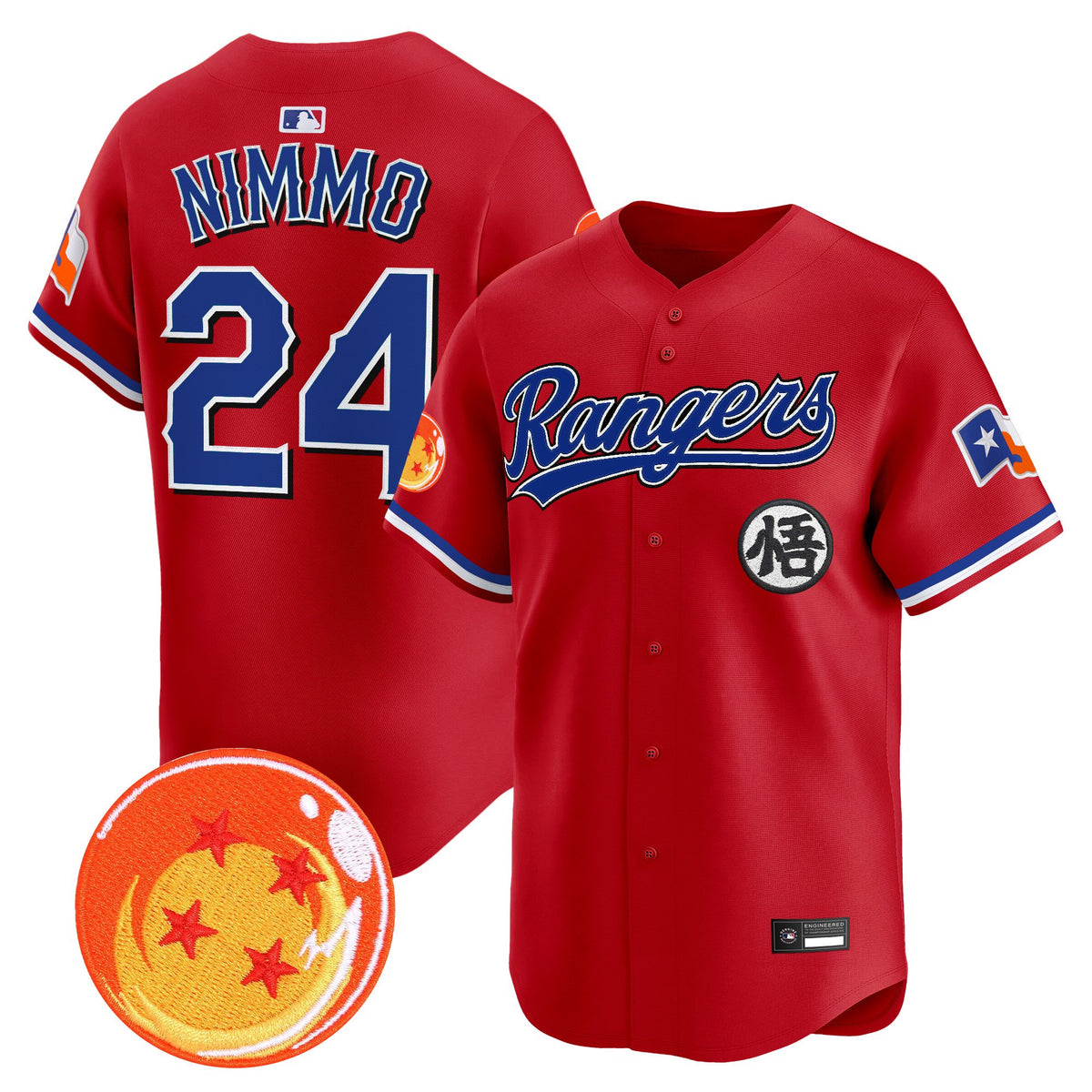 Men's Texas Rangers x Dragon Ball Vapor Premier Limited Jersey - All Stitched