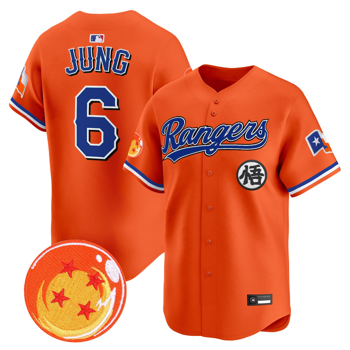 Men's Texas Rangers x Dragon Ball Vapor Premier Limited Jersey - All Stitched