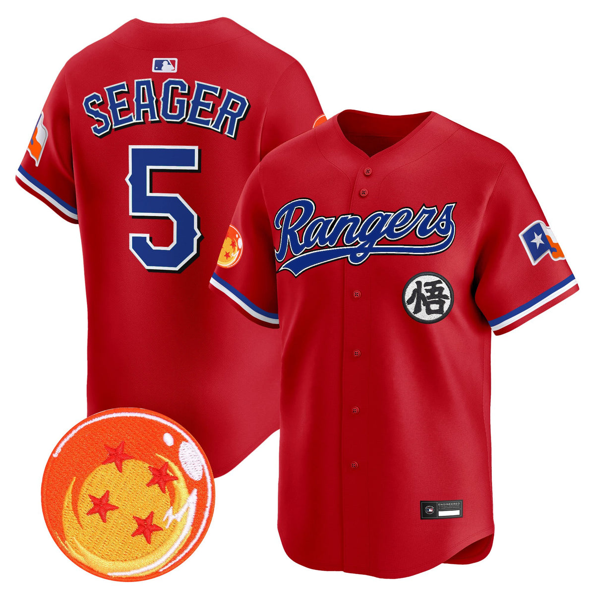 Men's Texas Rangers x Dragon Ball Vapor Premier Limited Jersey - All Stitched