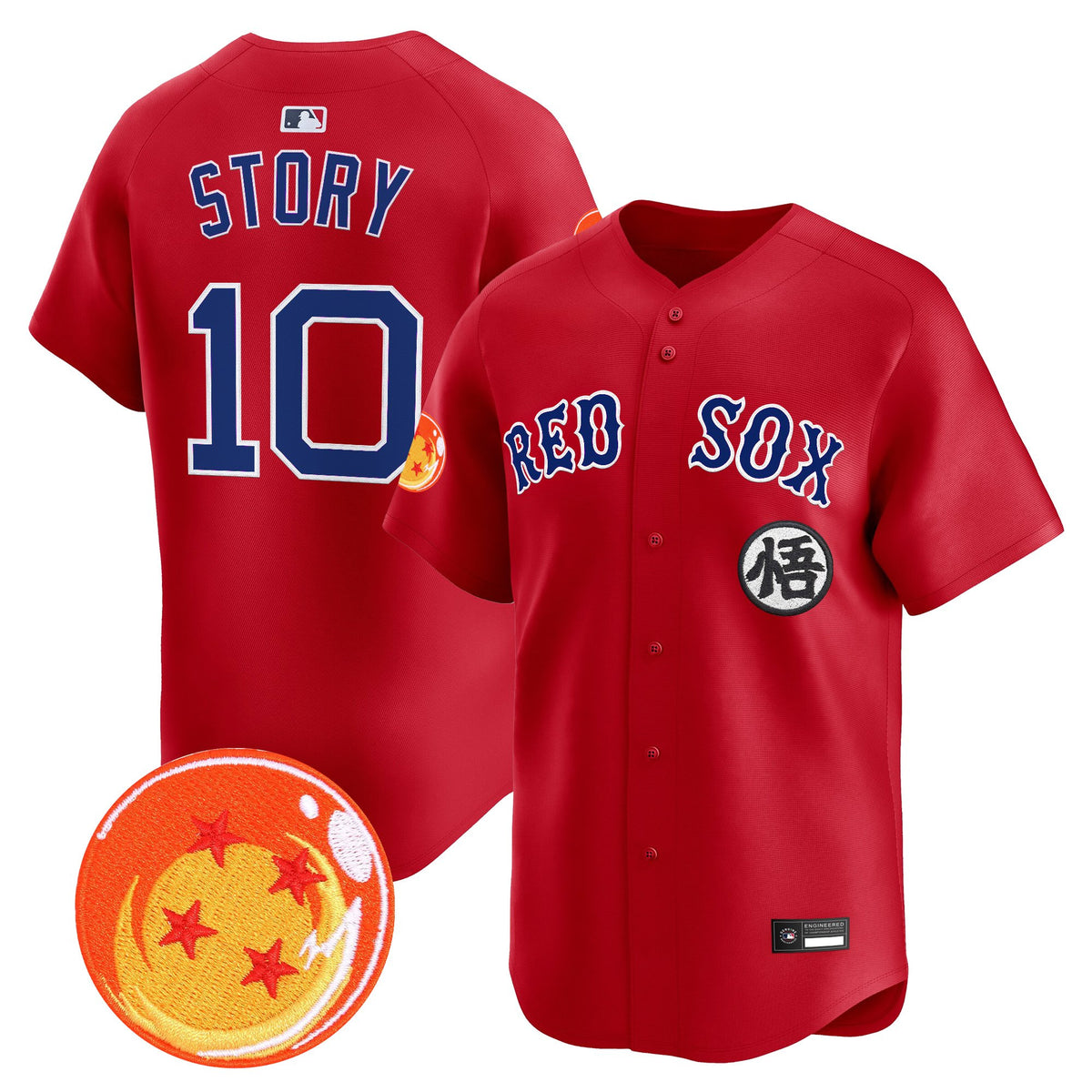 Men's Boston Red Sox x Dragon Ball Vapor Premier Limited Jersey - All Stitched