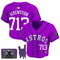 Women's Houston Astros DJ Screw Patch Crop top Baseball Jersey - All Stitched