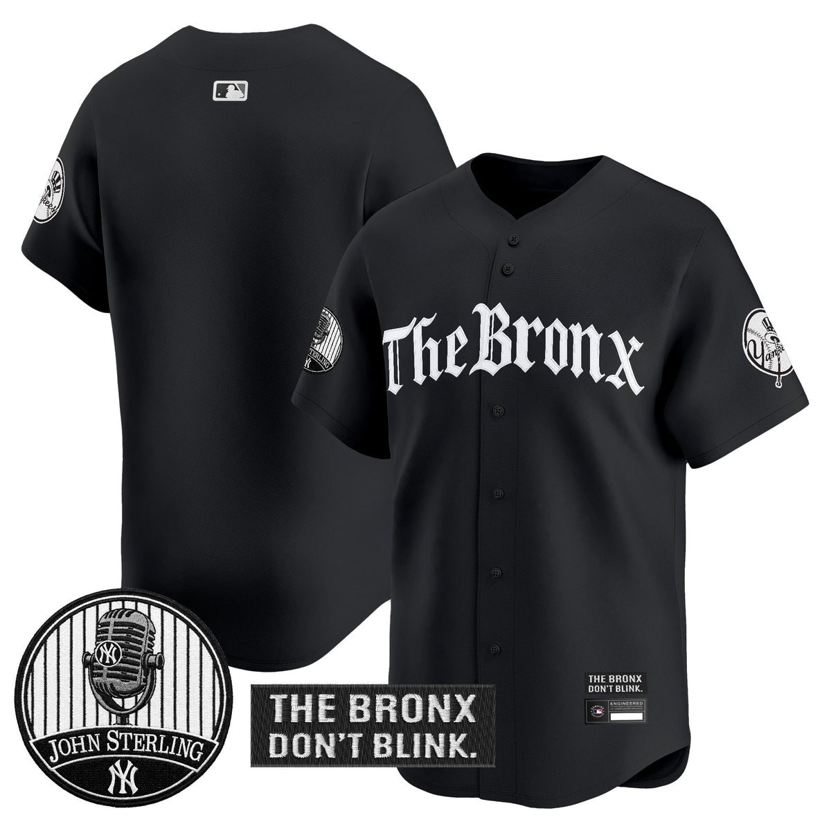 Men's Yankees "The Bronx Gothic" Vapor Premier Limited Jersey - John Sterling Patch - All Stitched