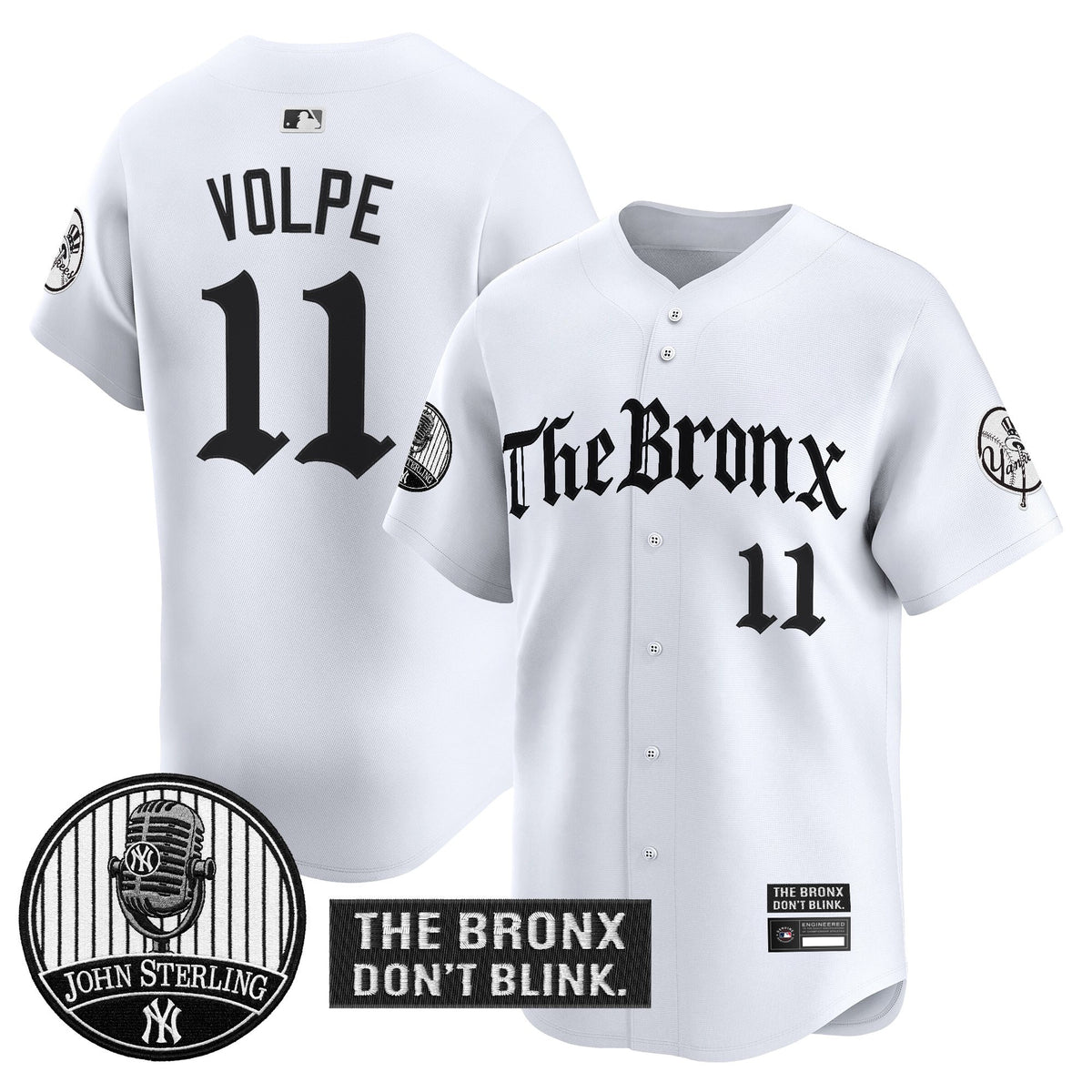 Men's Yankees "The Bronx Gothic" Vapor Premier Limited Jersey - John Sterling Patch - All Stitched