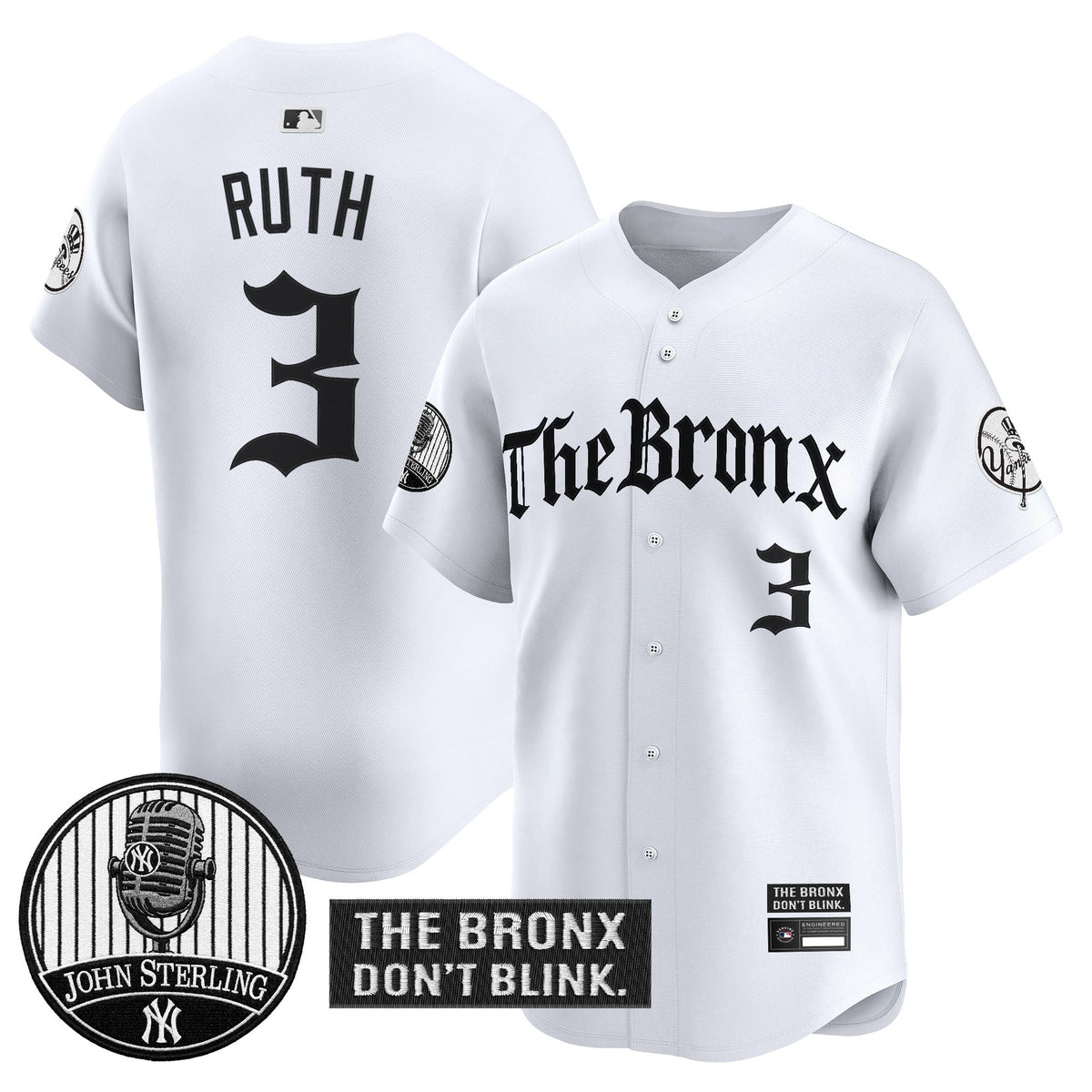 Men's Yankees "The Bronx Gothic" Vapor Premier Limited Jersey - John Sterling Patch - All Stitched