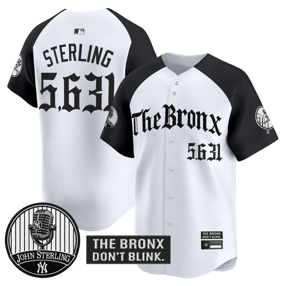 Men's Yankees "The Bronx Gothic" Vapor Premier Limited Jersey - John Sterling Patch - All Stitched
