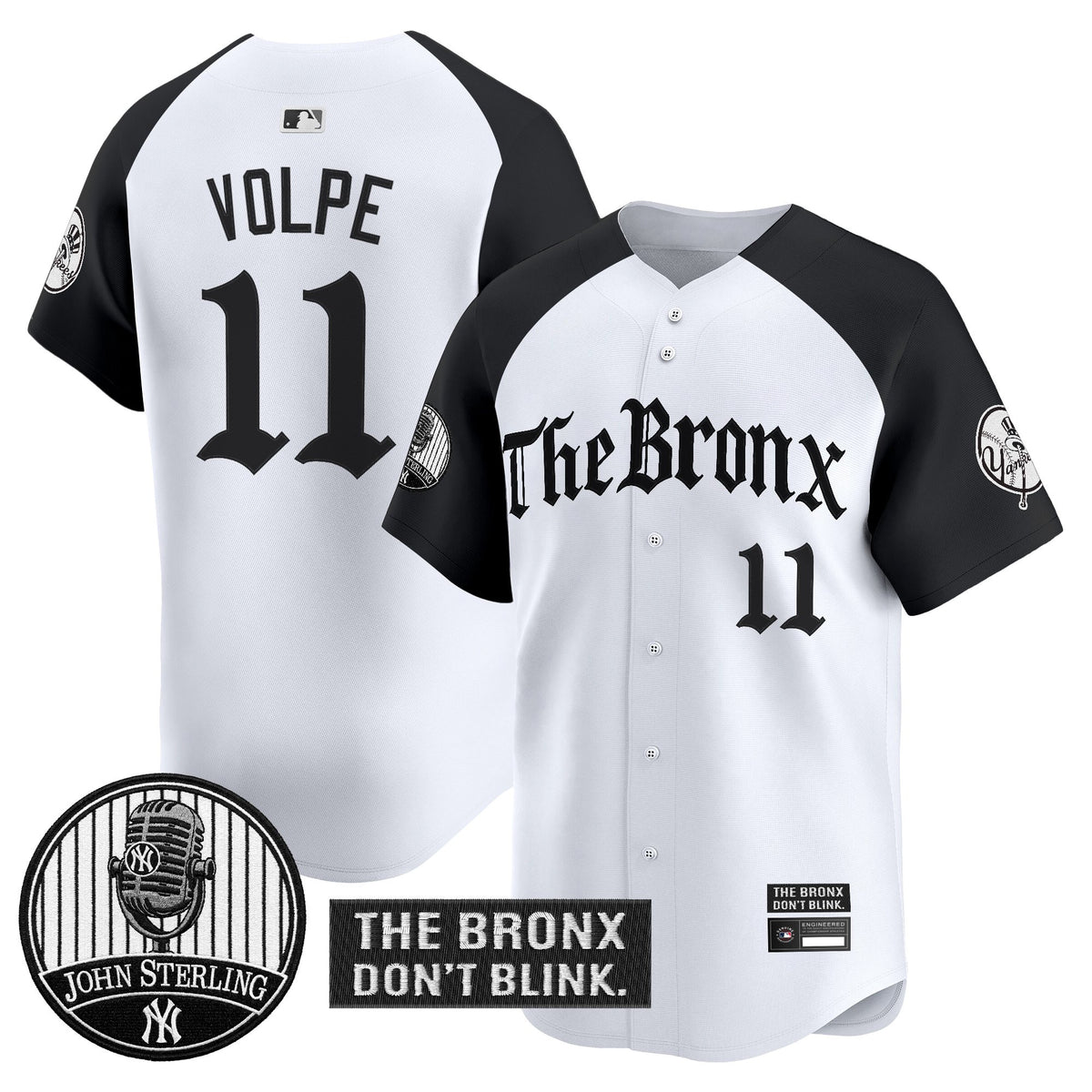 Men's Yankees "The Bronx Gothic" Vapor Premier Limited Jersey - John Sterling Patch - All Stitched