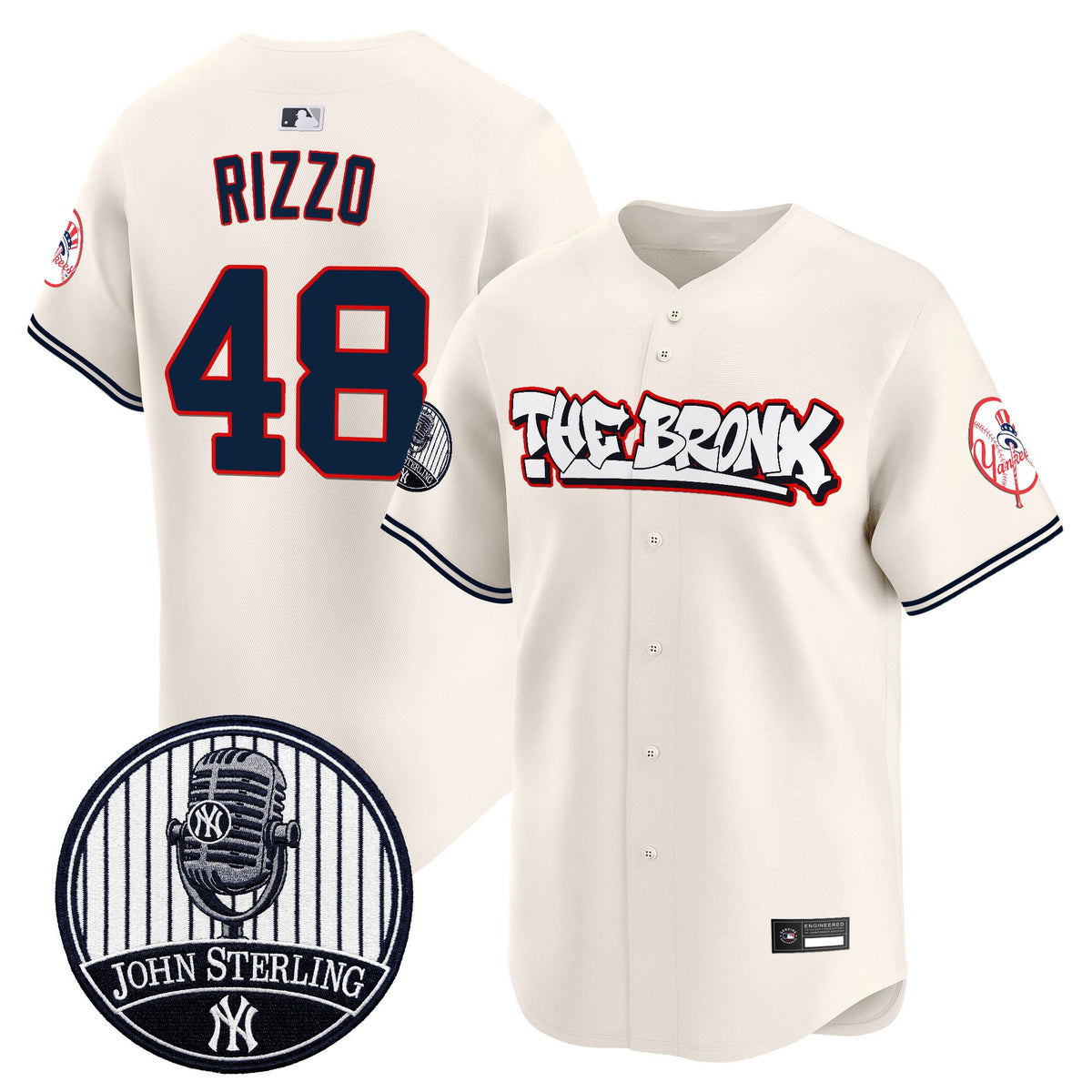 Men's New York Yankees "The Bronx Graffiti" Vapor Premier Limited Jersey - John Sterling Patch - All Stitched