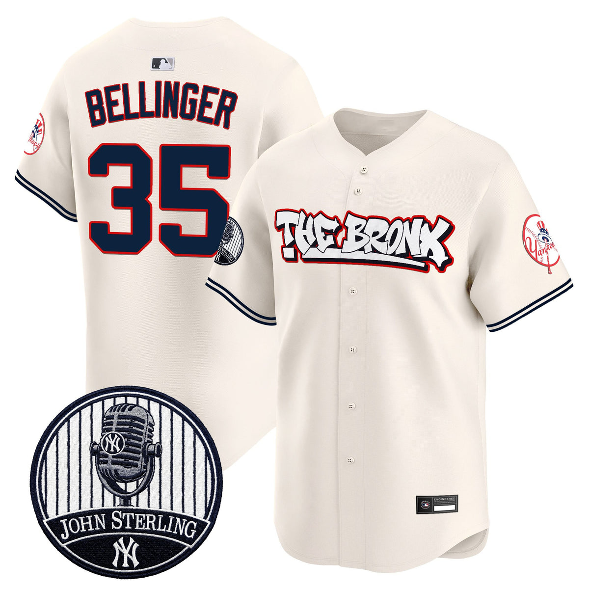 Men's New York Yankees "The Bronx Graffiti" Vapor Premier Limited Jersey - John Sterling Patch - All Stitched
