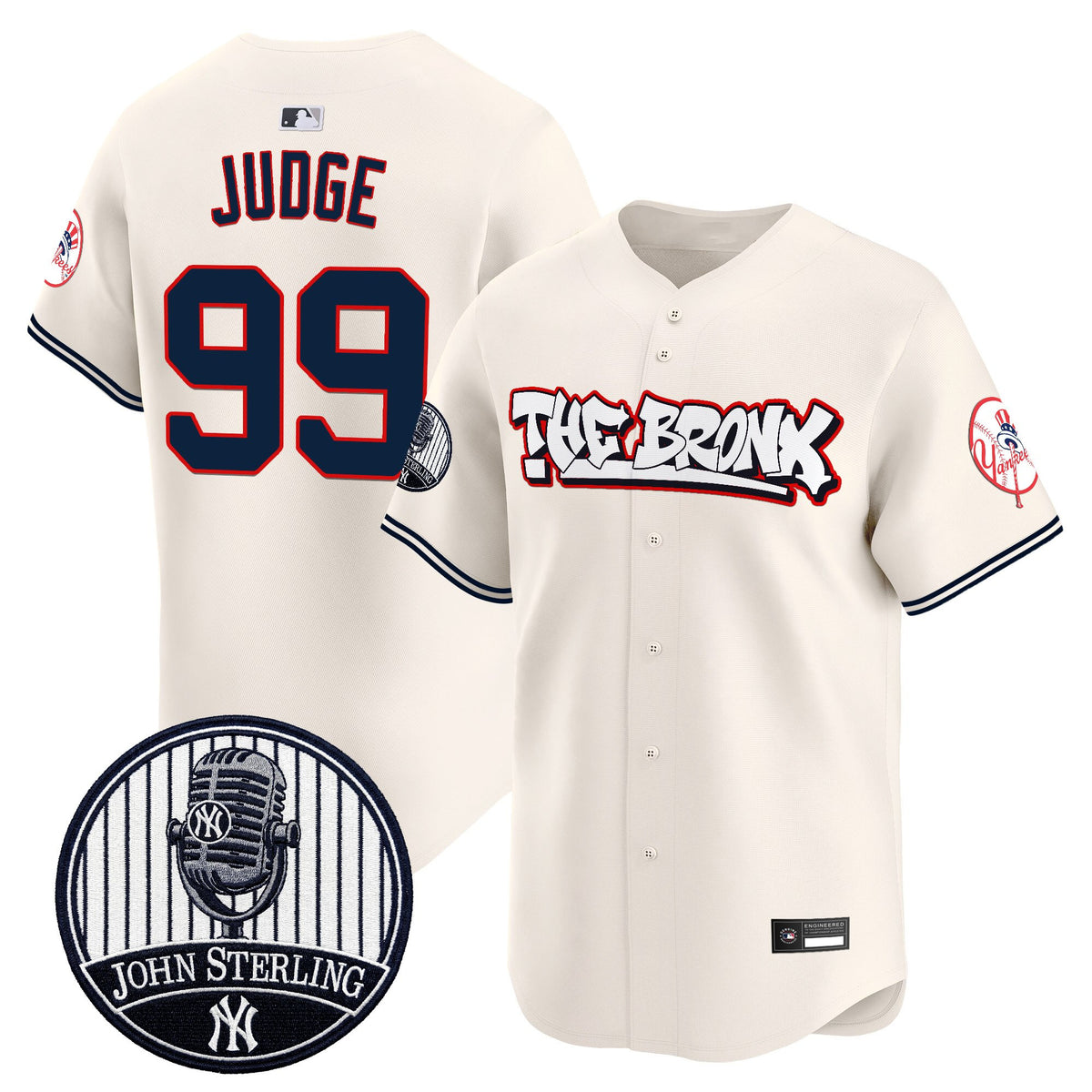 Men's New York Yankees "The Bronx Graffiti" Vapor Premier Limited Jersey - John Sterling Patch - All Stitched