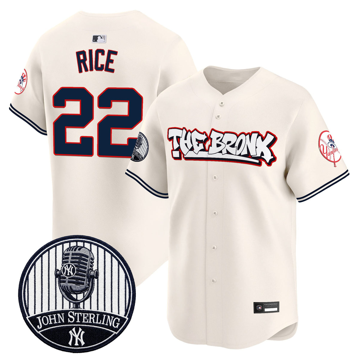 Men's New York Yankees "The Bronx Graffiti" Vapor Premier Limited Jersey - John Sterling Patch - All Stitched