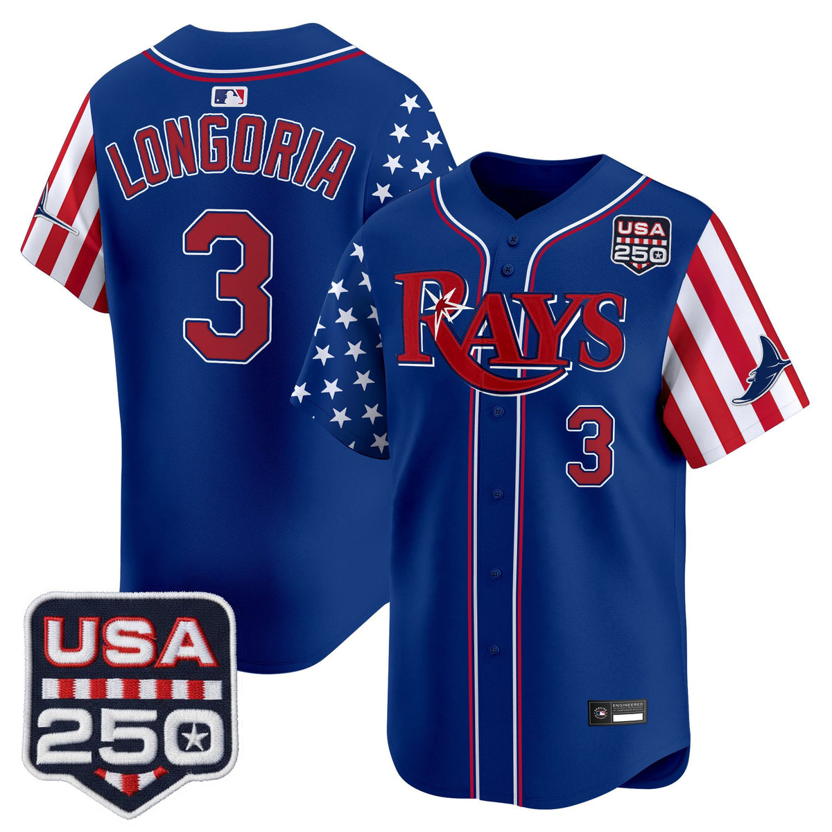 Men's Tampa Bay Rays "America 250 Edition" Vapor Premier Limited Jersey - All Stitched