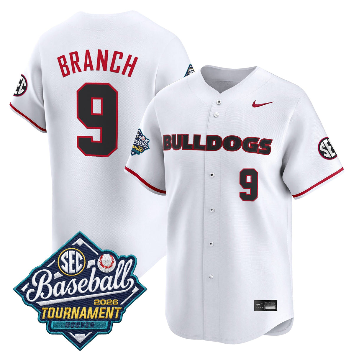Men's Georgia Bulldogs Baseball Sec Tournament Champions 2026 Vapor Premier Limited Jersey - All Stitched