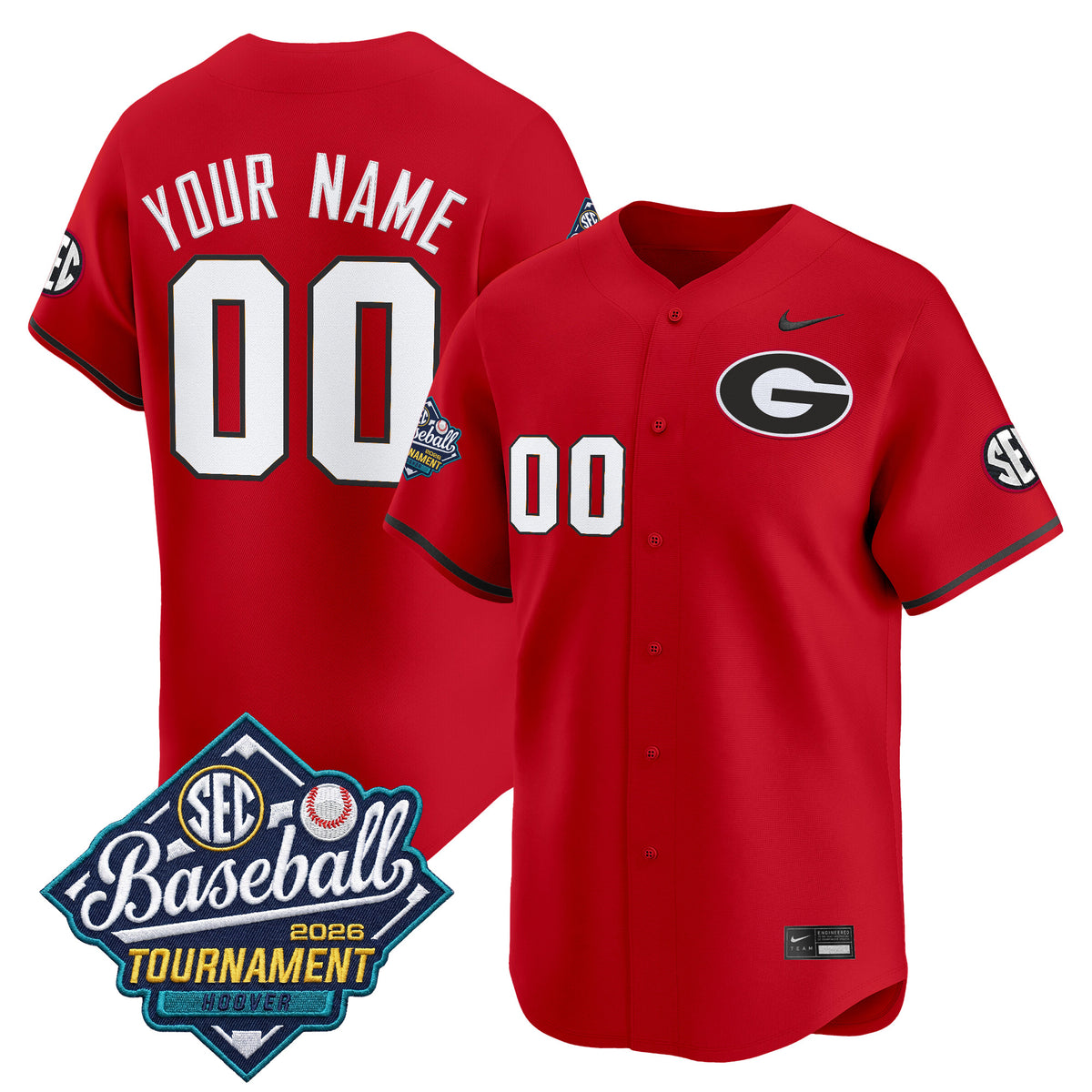 Georgia Bulldogs Baseball Sec Tournament Champions 2026 Vapor Premier Limited Custom Jersey - All Stitched