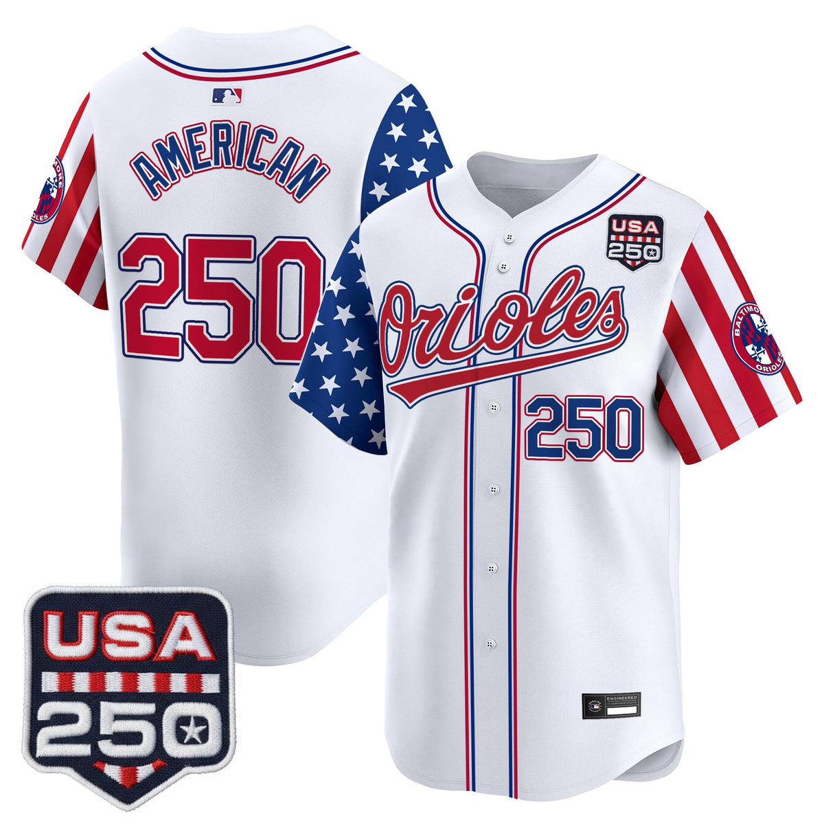 Men's Baltimore Orioles "America 250 Edition" Vapor Premier Limited Jersey - All Stitched