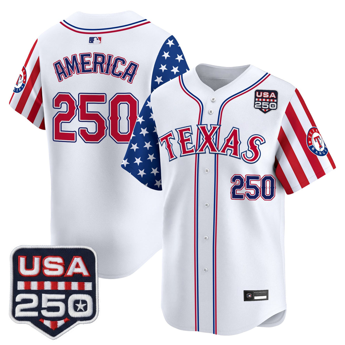 Men's Texas Rangers "America 250 Edition" Vapor Premier Limited Jersey - All Stitched