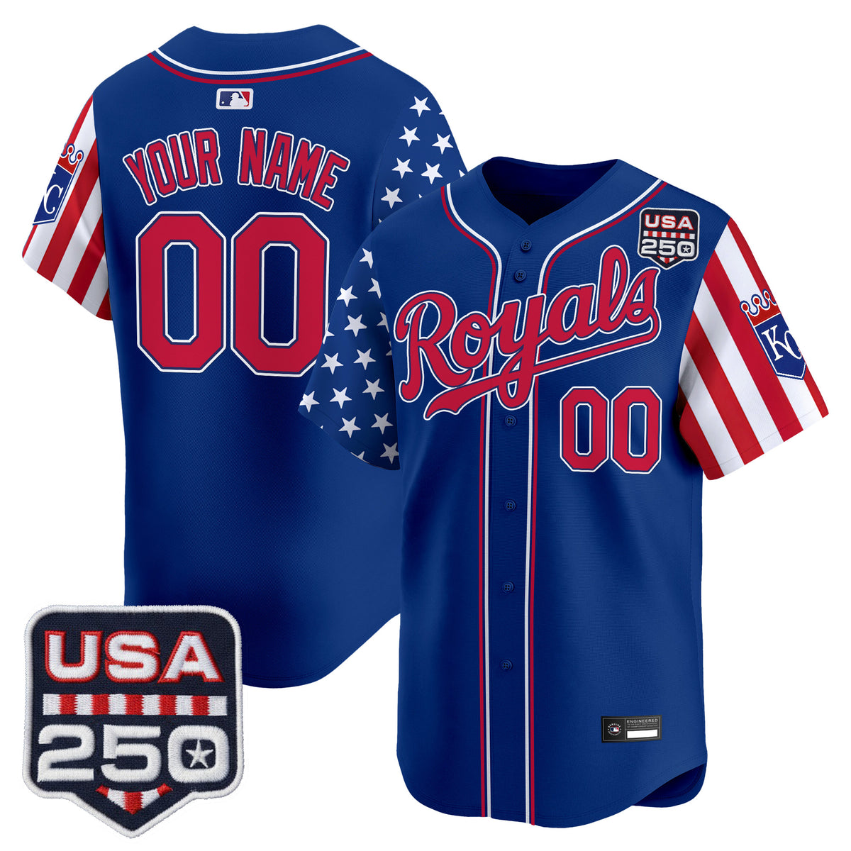 Kansas City Royals "America 250 Edition" Vapor Premier Limited Custom Jersey - All Stitched